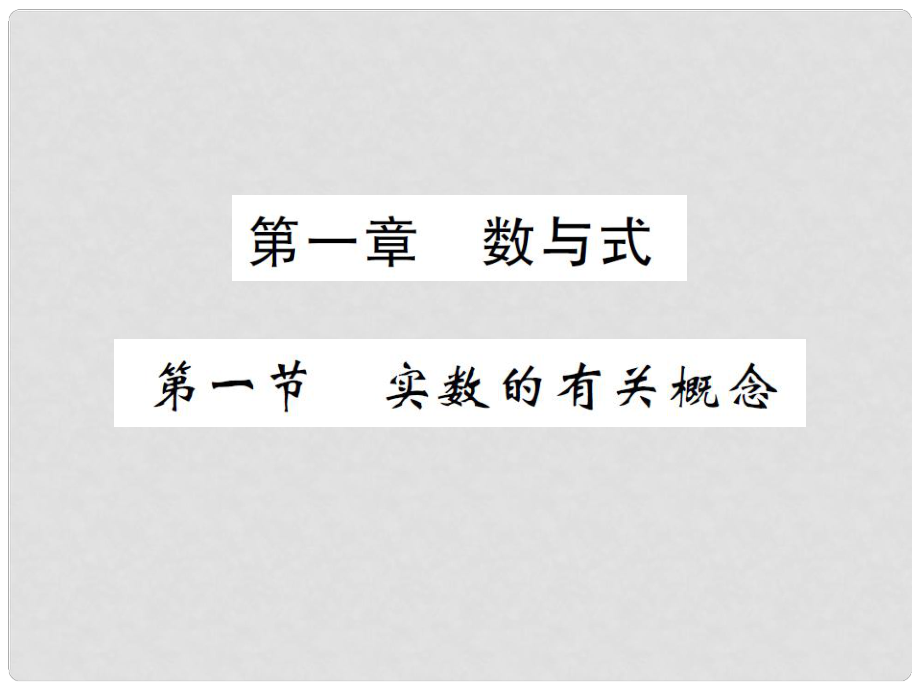 湖南省中考數(shù)學(xué) 第一輪 基礎(chǔ)知識(shí)夯實(shí) 第一章 數(shù)與式 第一節(jié)講義課件_第1頁