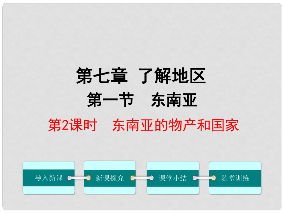 七年級(jí)地理下冊(cè) 第7章 第一節(jié) 東南亞（第2課時(shí) 東南亞的物產(chǎn)和國(guó)家）課件 （新版）湘教版_第1頁(yè)