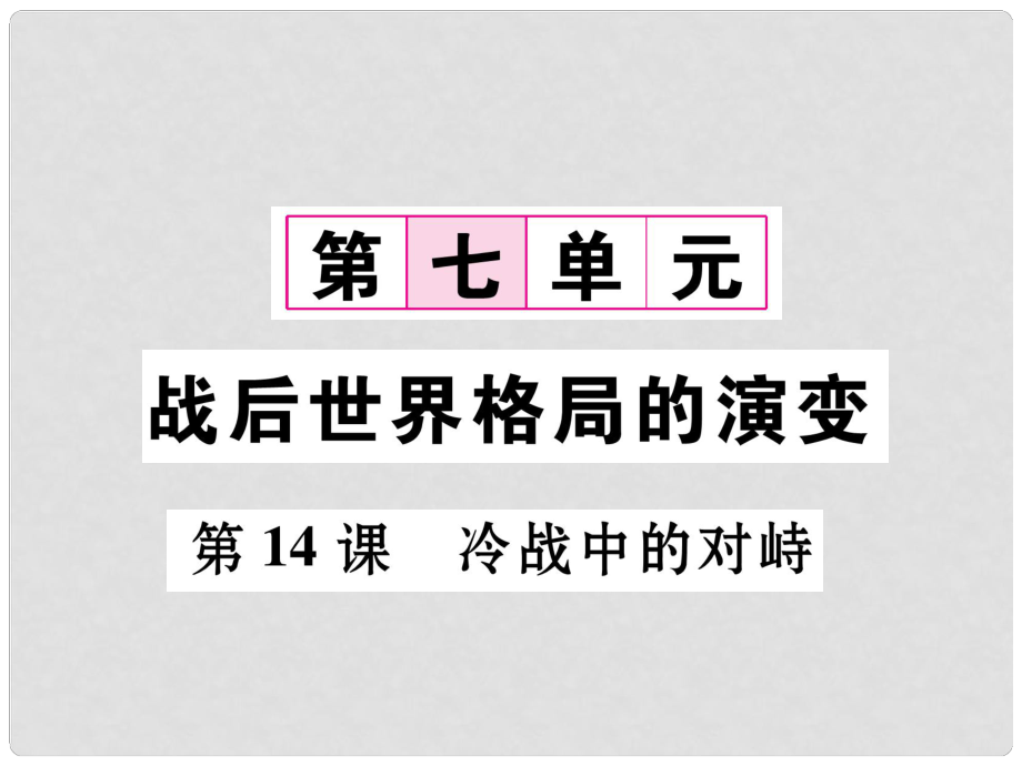 九年级历史下册 第7单元 第14课 冷战中的对峙课件 新人教版_第1页