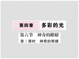 八年級物理全冊 第4章 第6節(jié) 神奇的眼睛（第1課時 神奇的眼睛）作業(yè)課件 （新版）滬科版