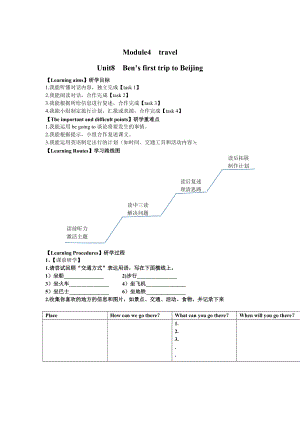 廣州版英語五年級下冊Module 4TravelUnit 8word教案