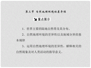 高中地理 第三章 自然地理环境的整体性与差异性 第三节 自然地理环境的差异性课件 湘教版必修1