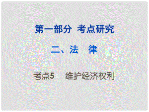 重慶市中考政治試題研究 第1部分 考點(diǎn)研究 二 法律 考點(diǎn)5 維護(hù)經(jīng)濟(jì)權(quán)利精練課件