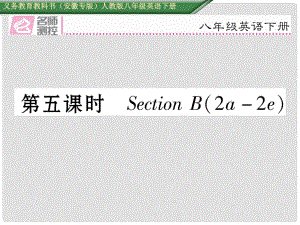 八年級英語下冊 Unit 2 I'll help to clean up the city parks（第5課時）Section B（2a2e）習(xí)題課件 （新版）人教新目標版