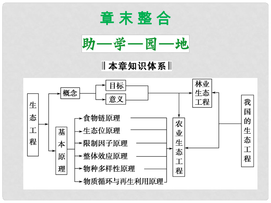 高中生物 第二單元 生態(tài)工程與生物安全 第一章 生態(tài)工程章末整合課件 中圖版選修3_第1頁(yè)