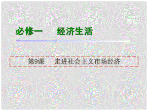 高考政治一輪復(fù)習(xí) 第9課走進(jìn)社會(huì)主義市場(chǎng)經(jīng)濟(jì)課件 新人教版必修1（湖南專用）