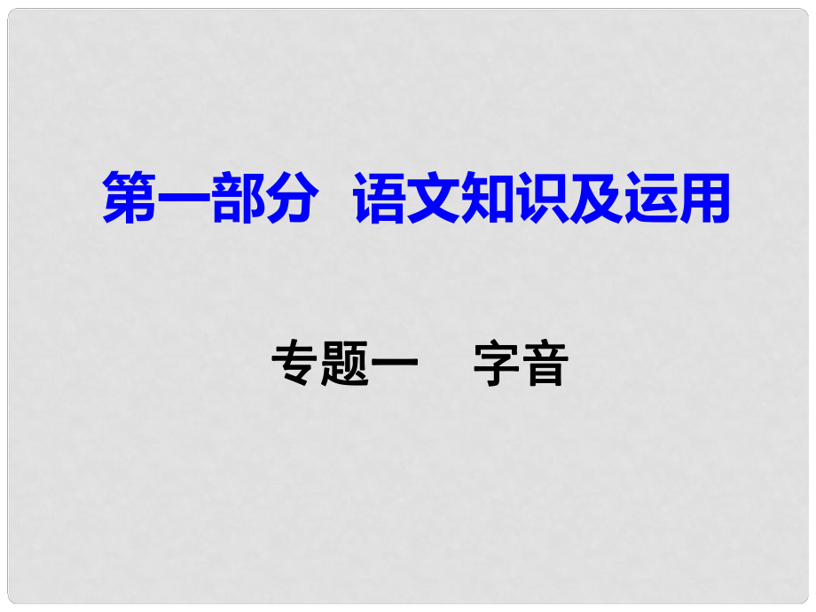 重庆市中考语文试题研究 第一部分 语文知识及运用 专题一 字音课件_第1页