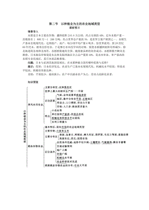 地理人教版必修2課前預(yù)習 第三章第二節(jié) 以種植業(yè)為主的農(nóng)業(yè)地域類型 Word版含解析