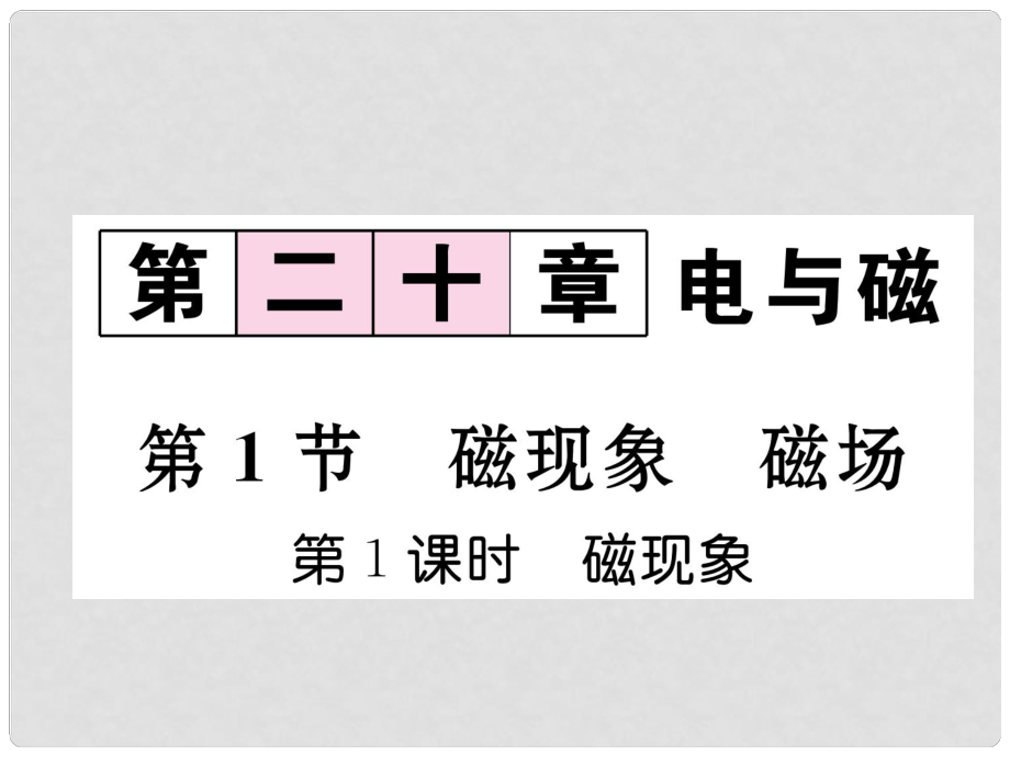 九年級物理全冊 第20章 電與磁 第1節(jié) 磁現(xiàn)象 磁場 第1課時 磁現(xiàn)象習題課件 （新版）新人教版_第1頁