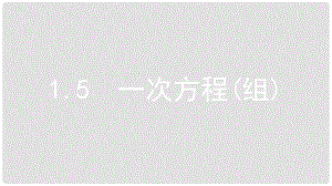 中考數(shù)學(xué)總復(fù)習(xí) 第一部分 考點(diǎn)知識梳理 1.5 一次方程(組)課件