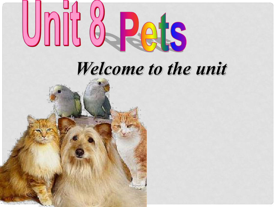 江蘇省永豐初級(jí)中學(xué)七年級(jí)英語下冊(cè) Unit 8 Pets Welcome to the Unit課件 （新版）牛津版_第1頁