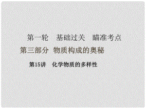 廣東省中考化學復習 第一輪 基礎過關 瞄準考點 第三部分 物質(zhì)構成的奧秘 第15講 化學物質(zhì)的多樣性課件