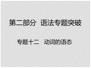 湖南省中考英語 第二部分 語法專題突破 專題十二 動詞的語態(tài)課件