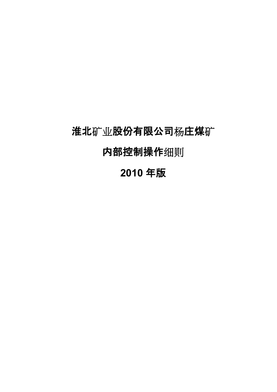 杨庄矿内部控制操作细则_第1页