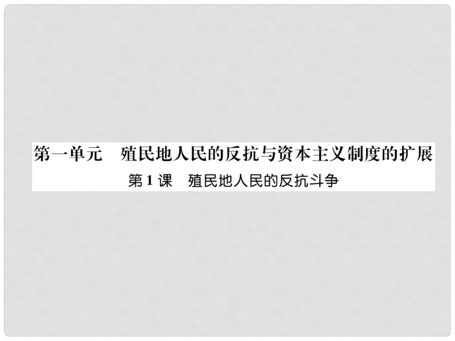 九年级历史下册 第1单元 殖民地人民的反抗与资本主义制度的拓展 第1课 殖民地人民的反抗斗争易错点拨课件 新人教版_第1页