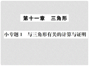 八年級數(shù)學(xué)上冊 小專題1 與三角形有關(guān)的計算與證明作業(yè)課件 （新版）新人教版