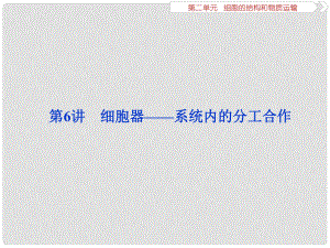 高考生物一輪復習 第二單元 細胞的結構和物質運輸 第6講 細胞器——系統(tǒng)內的分工合作課件