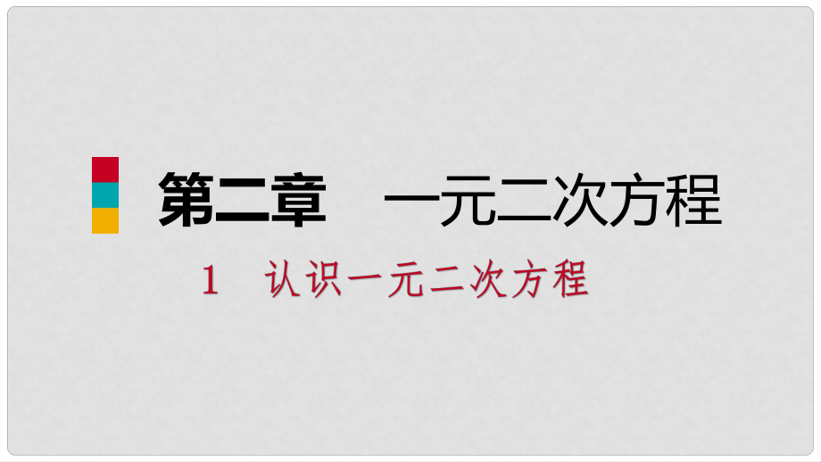 九年級(jí)數(shù)學(xué)上冊(cè) 第二章 一元二次方程 1 認(rèn)識(shí)一元二次方程 第1課時(shí) 認(rèn)識(shí)一元二次方程習(xí)題課件 （新版）北師大版_第1頁(yè)