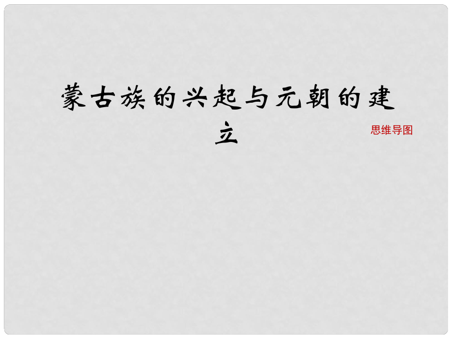 七年級(jí)歷史下冊(cè) 第二單元 遼宋夏金元時(shí)期：民族關(guān)系發(fā)展和社會(huì)變化 第10課《蒙古族的興起與元朝的建立》思維導(dǎo)圖素材 新人教版_第1頁(yè)