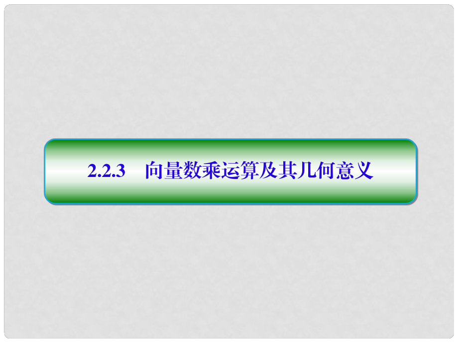 高中數(shù)學 第二章 平面向量 2.2 平面向量的線性運算 2.2.3 向量數(shù)乘運算及其幾何意義習題課件 新人教A版必修4_第1頁