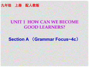 九年級英語全冊 10分鐘課堂 Unit 1 How can we become good learners Section A（Grammar Focus4c）課件 （新版）人教新目標版