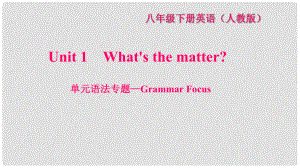 八年級(jí)英語(yǔ)下冊(cè) Unit 1 What's the matter語(yǔ)法專題—Grammar Focus習(xí)題課件 （新版）人教新目標(biāo)版