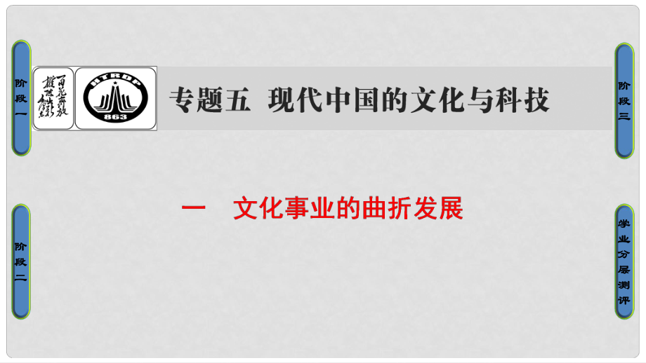 高考历史一轮复习 专题5 1 文化事业的曲折发展课件 新人教版必修3_第1页