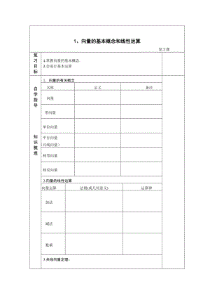 精校版高中人教B版數(shù)學必修四優(yōu)課教案：2.1向量的基本概念和線性運算