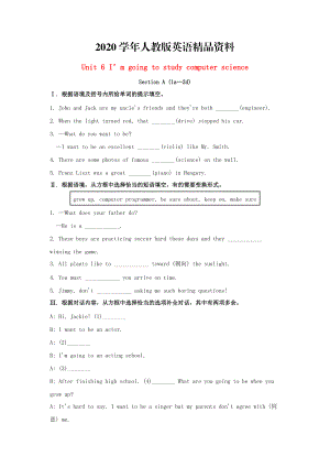 2020八年級英語上冊 Unit 6 I’m going to study computer science Section A1a2d習(xí)題 人教新目標(biāo)版