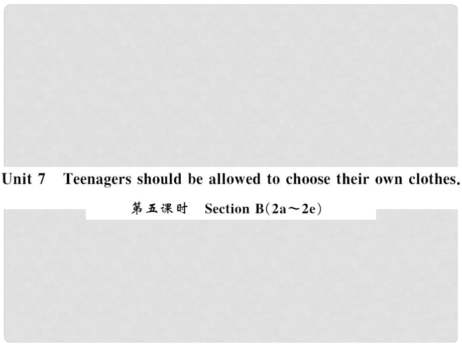 九年級英語全冊 Unit 7 Teenagers should be allowed to choose their own clothes（第5課時）習(xí)題課件 （新版）人教新目標(biāo)版3_第1頁