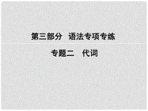 高考英語大一輪復(fù)習(xí) 第3部分 語法專項專練 專題2 代詞課件 新人教版