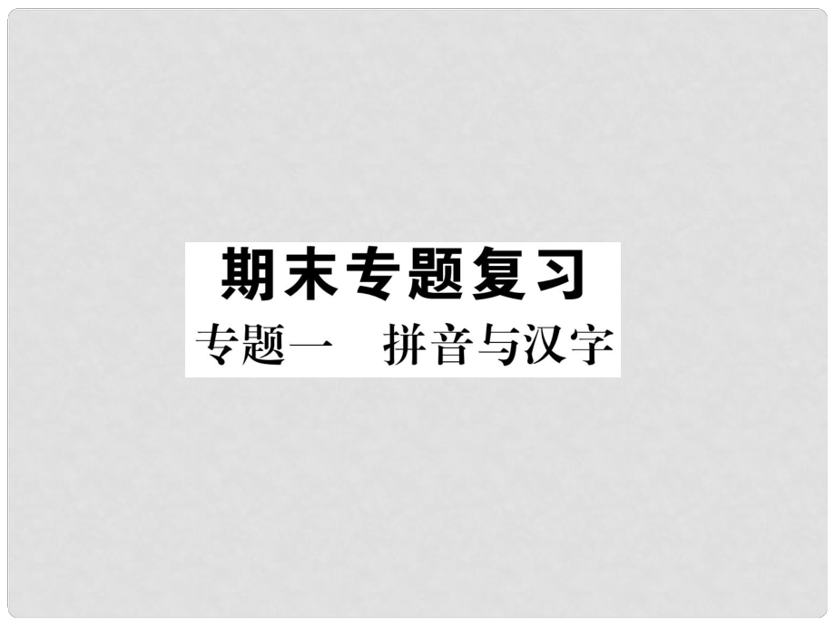 九年級語文上冊 專題1 拼音與漢字課件 語文版_第1頁