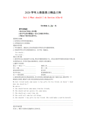 2020江西省八年級(jí)英語(yǔ)下冊(cè) Unit 2 What should I do Section A(3a4)導(dǎo)學(xué)案 人教新目標(biāo)版