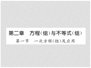 中考數(shù)學(xué)總復(fù)習(xí) 第一篇 教材知識梳理篇 第2章 方程（組）與不等式（組）第1節(jié) 一次方程（組）及應(yīng)用（精練）課件