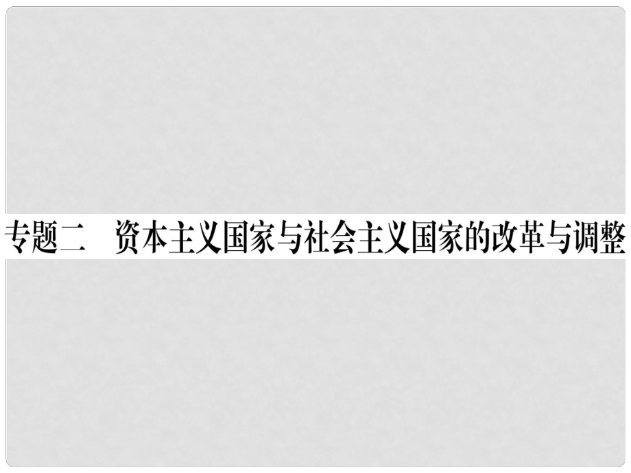 九年级历史下册 期末专题复习 专题二 资本主义国家与社会主义国家的改革与调整习题课件 新人教版_第1页