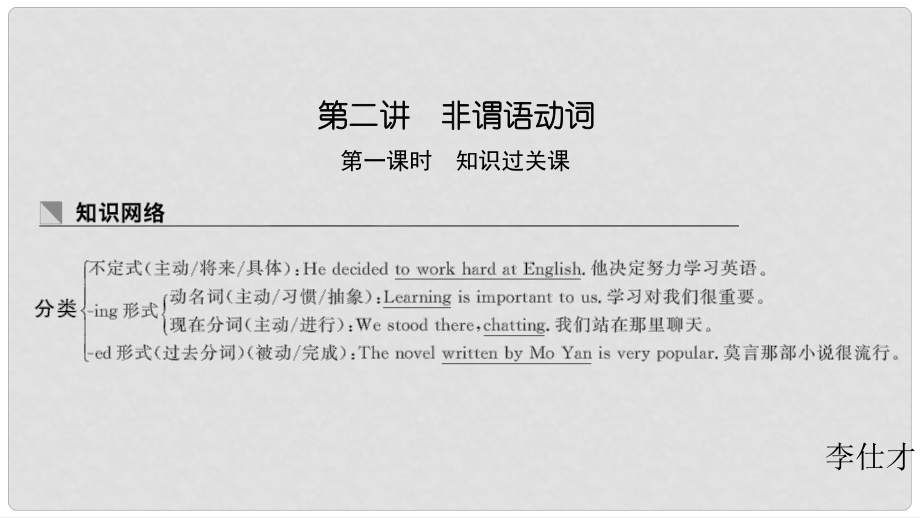 高考英語 重難增分篇 第二講 非謂語動詞課件 新人教版_第1頁