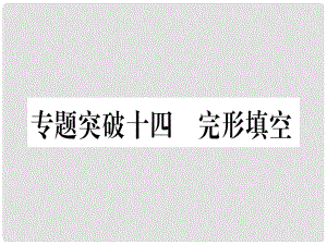 中考英語專題高分練 專題突破十四 完形填空實用課件