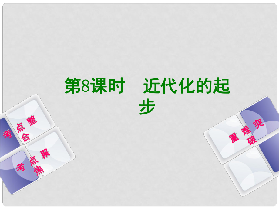 中考歷史復習方案 第2單元 中國近代史 第8課時 近代化的起步課件 岳麓版_第1頁