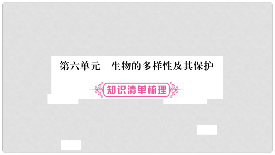 中考生物總復習 教材考點梳理 八上 第6單元 第1章 生物的多樣性及其保護課件 新人教版_第1頁