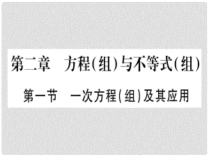 中考數(shù)學(xué) 第一輪 考點(diǎn)系統(tǒng)復(fù)習(xí) 第2章 方程（組）與不等式（組）第1節(jié) 一次方程（組）及其應(yīng)用作業(yè)課件