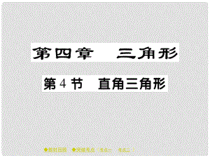 中考數(shù)學總復(fù)習 第四章 三角形 第4節(jié) 直角三角形課件 新人教版