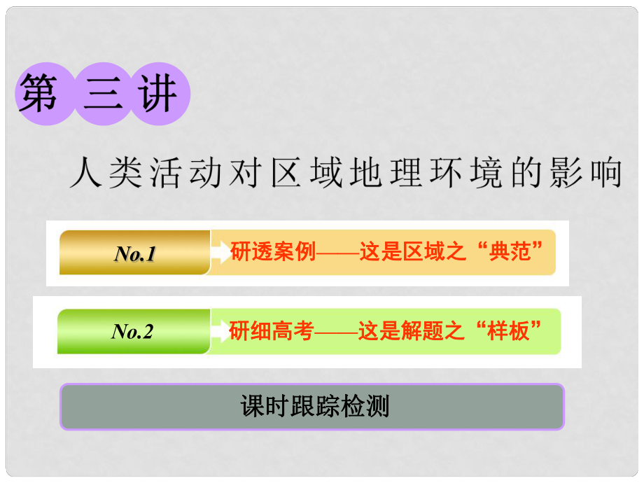 高考地理一輪復習 第三部分 第一章 區(qū)域地理環(huán)境和人類活動 第三講 人類活動對區(qū)域地理環(huán)境的影響課件 中圖版_第1頁