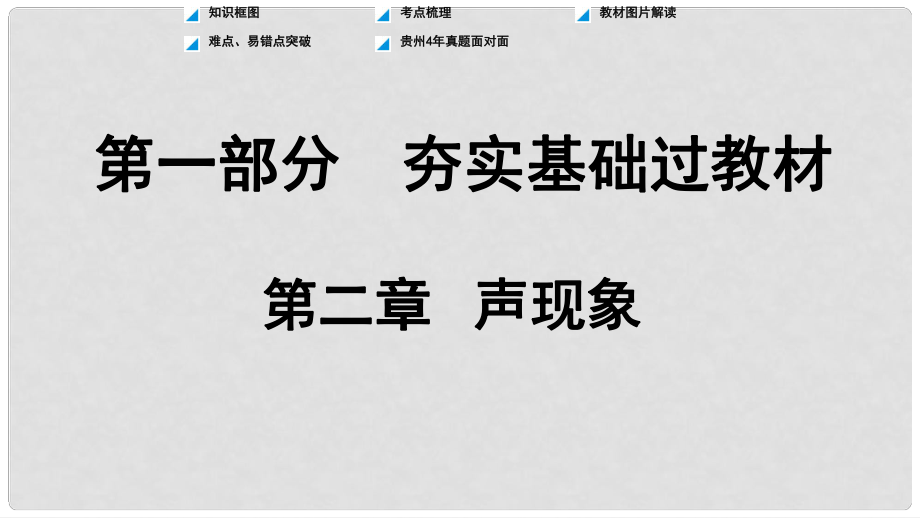 貴州省中考物理 第一部分 夯實(shí)基礎(chǔ)過(guò)教材 第二章 聲現(xiàn)象復(fù)習(xí)課件_第1頁(yè)