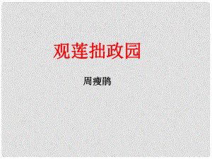 九年級語文上冊 第20課《觀蓮拙政園》ppt課件 冀教版