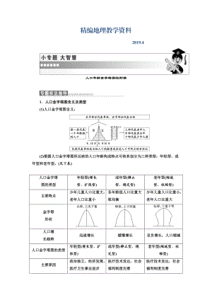 精編高中地理三維設(shè)計(jì)中圖版必修二教學(xué)案：第一章 小專(zhuān)題 大智慧 人口年齡金字塔圖的判讀 Word版含答案