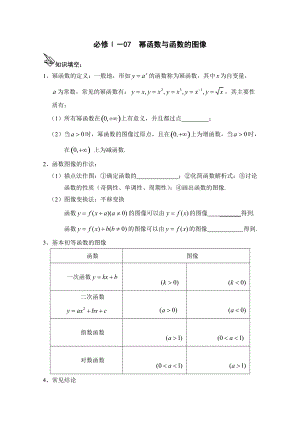 精修版高中數(shù)學一輪復習必備：必修一達標測試學案學案 冪函數(shù)