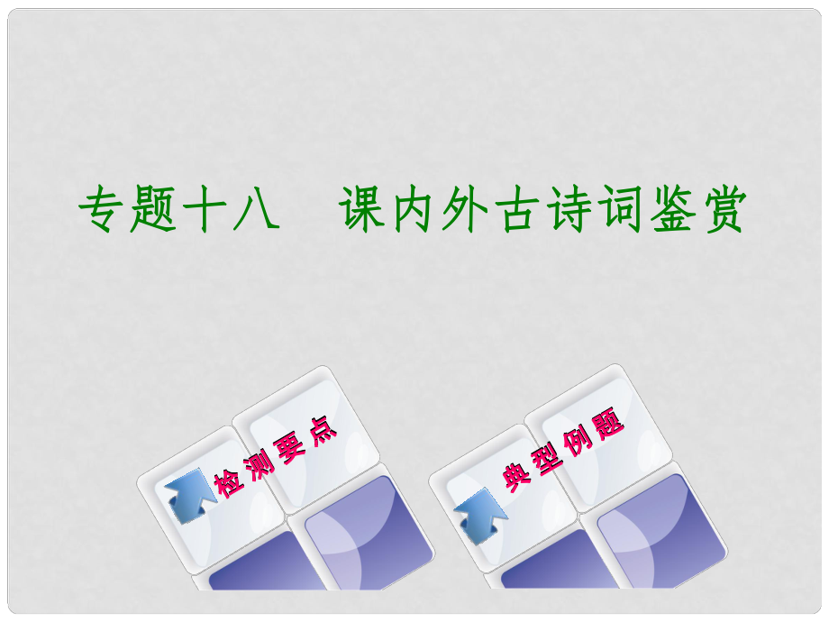 湖南省中考語文 專題十八 課內(nèi)外古詩詞鑒賞復(fù)習(xí)課件_第1頁