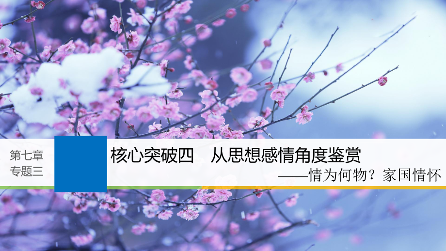 高考语文一轮复习 第七章 古诗鉴赏基于思想内容和艺术特色的鉴赏性阅读 专题三 理解必备知识掌握关键能力 核心突破四 从思想感情角度鉴赏课件_第1页