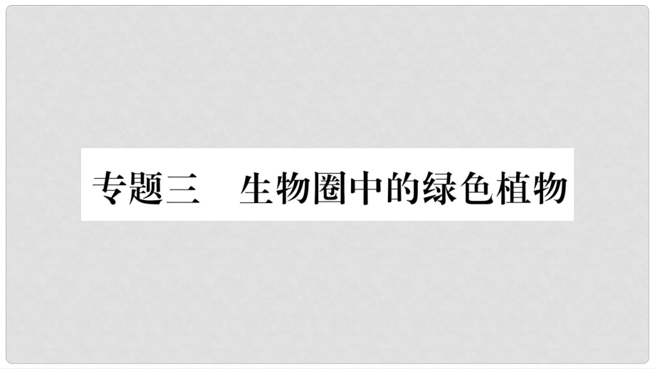 中考生物總復(fù)習(xí) 知能綜合突破 專題3 生物圈中的綠色植物課件_第1頁(yè)