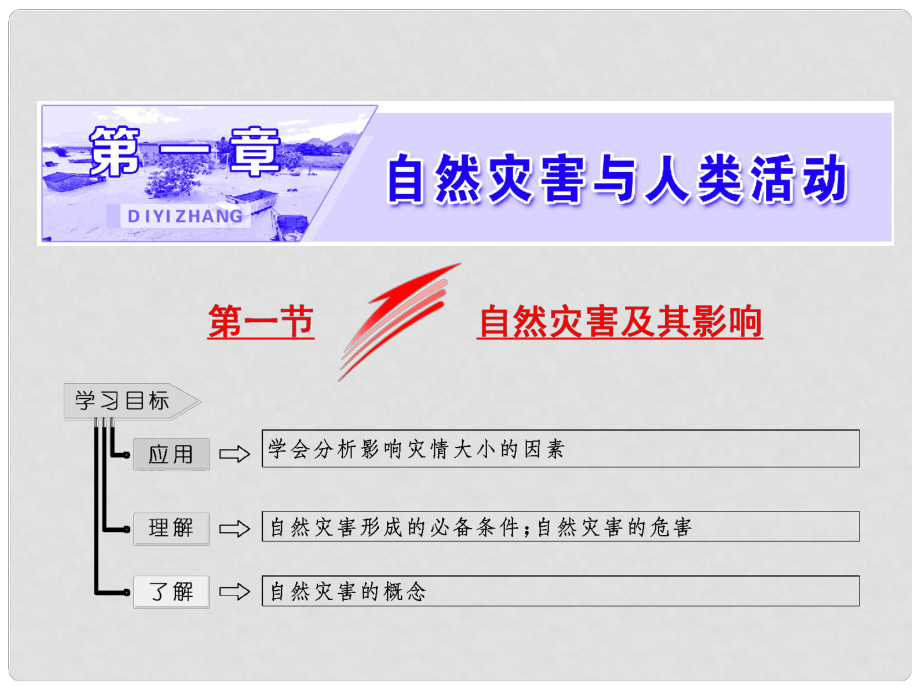 高中地理 第一章 自然災害與人類活動 第一節(jié) 自然災害及其影響課件 新人教版選修5_第1頁